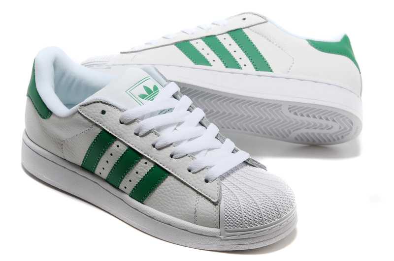 adidas superstar femme blanche et verte